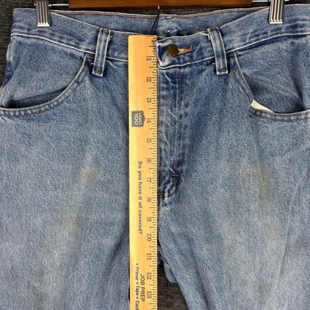 Rustler Straight Leg Denim Jeans Mens 32x30 Light Wash Cowboy Rodeo Western Y2K - Picture 10 of 12
